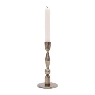 Foreside Home And Garden Medium Harlequin Cast Taper Candle Holder in Silver at Nordstrom