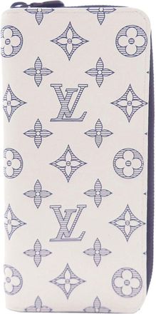 Louis Vuitton Monogram Shadow Navy White Monogram Shadow Long Wallet (Bi-Fold) (Pre-Owned)