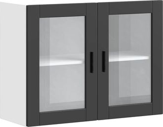 vidaXL Vidaxl - Kitchen Wall Cabinet with Glass Door Porto Black