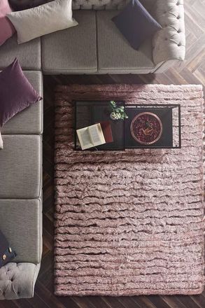 Origin Store Carved Glamour Rug in Rose | Size: 160 cm x 230 cm