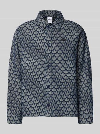 adidas Originals Regular Fit Jacke in Denim-Optik Modell Monogram in Jeansblau, Gr&ouml;&szlig;e L