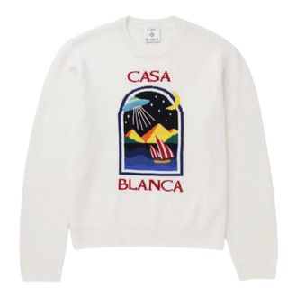 Casablanca Pyramid Abduction Girocollo - - Knitwear - Uomo - Bianco - S