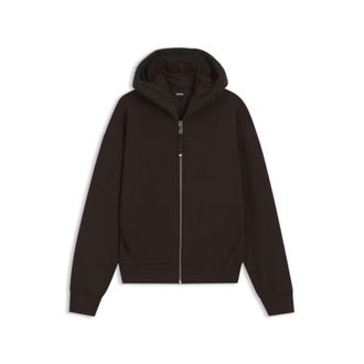 BOSS Loose-fit zip-up hoodie in scuba jersey