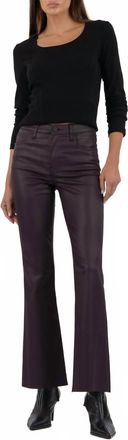 Kut from the Kloth Stella Coated High Rise Flare Jeans In Sangria