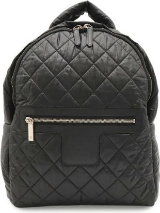 Chanel Pre-owned Coco Cocoon Nylon Leather Backpack - Dames - Vintage Rugzakken - Zwart - ONE Size - Nylon - Vintage