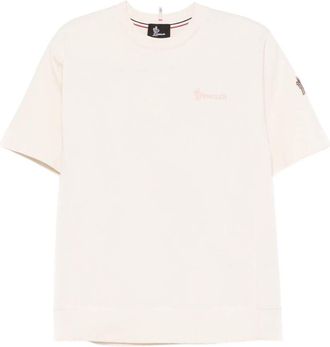 Moncler White Crew Neck Logo T-Shirt