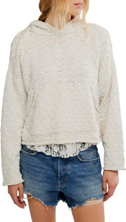 Free People Lake Side Open Knit Hoodie in Marshmallow at Nordstrom, Size X-Small