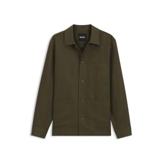 BOSS Relaxed-fit overshirt in solid twill