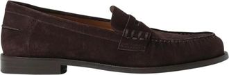 Chanel Pre-owned Suede Leather Penny Loafers - Heren - Vintage Platte Schoenen - Bruin - 44 EU - Leer - Vintage
