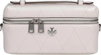 Tory Burch Charlie Vanity Case - Dames - Handtassen - Wit - ONE Size - Leer - Tassen