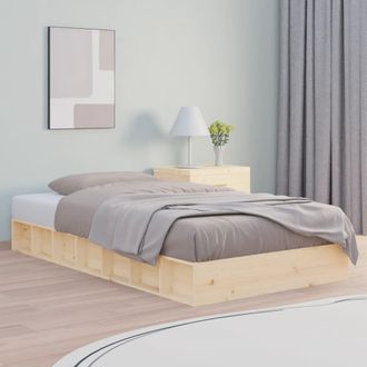 vidaXL Estructura De Cama Individual De Madera Maciza 90x190 Cm Vidaxl