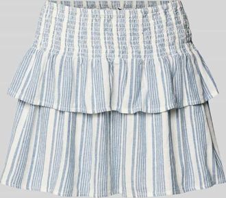 Only Ausgestellter Mini-Rock aus Viskose-Leinen-Mix Modell GOA in Offwhite, Gr&ouml;&szlig;e XS