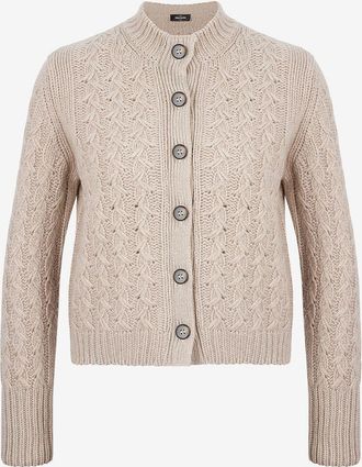 Gran Sasso Kurzer gekn&ouml;pfter Zopfstrick-Cardigan aus Kaschmir