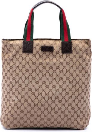 Gucci Pre-owned Gucci GG Canvas Web Vertical Tote Unisex NHVG68VCEOK9YVUF