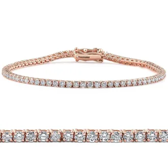 Pompeii3 3 Ct Lab Grown Diamond Tennis Bracelet 7 14k Rose Gold