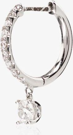Anita Ko 18kt White Gold Diamond Hoop Earring - Womens - Diamond/18kt White Gold