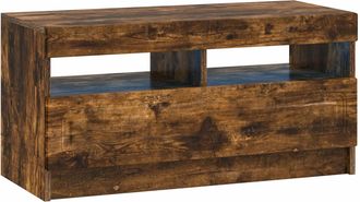 vidaXL Mueble De Tv Led Roble Ahumado Madera De Ingenier&iacute;a Vidaxl