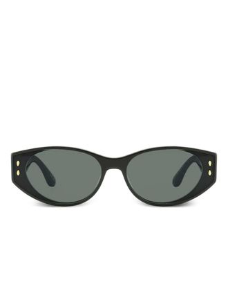 Isabel Marant oval-frame studded sunglasses - women - Acetate - One Size - Black
