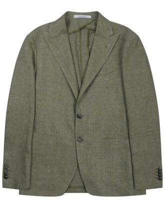 Tagliatore Green Peaked Lapel Blazer