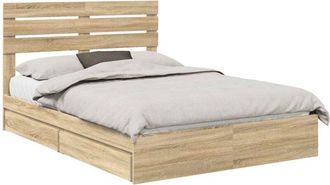 vidaXL Storage Bed with Drawer Sonoma Oak 150 x 200 cm Engineered Wood vidaXL