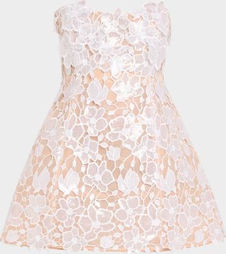 Retrof&ecirc;te Alira Strapless Sequined Lace Mini Dress