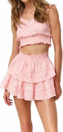 LoveShackFancy Ruffle Mini Luna Rosa Fleur Skirt In Apple Blossom