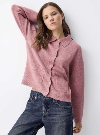 Twik Womens Patch pockets Polo Shirt-collar cardigan