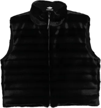 Balenciaga Jassen, Dames, Zwart, M, Polyester, Ski Reversible Gilet