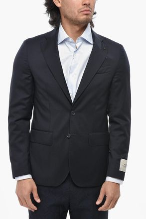 Corneliani CC COLLECTION Giacca in Lana Vergine Due Spacchi Revers Classico Corneliani