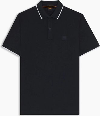 HUGO BOSS Mens BOSS Orange Passertip Polo Shirt S1-26 404 Dk Blue - Black - Size: 44