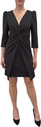 Julia Jordan Knotted Three-Quarter Sleeve Minidress in Black at Nordstrom Rack, Size 10