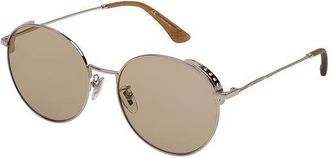 Police SPL637N HIGHWAY TWO 6 0594 Mens Sunglasses Gold Size 56