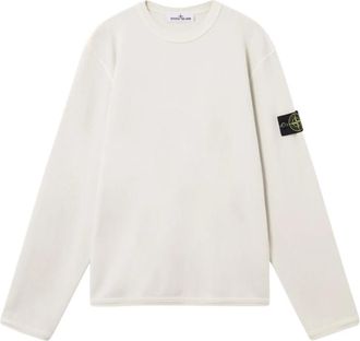 Stone Island Cotton Sweatshirt - Heren - Sweatshirts - Wit - M - Katoen - Hoodies & sweatvesten