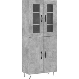 vidaXL Highboard Concrete Grey 69.5x34x180 cm Engineered Wood Vidaxl