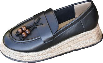 Generic Black Ladies Everyday Fisherman Shoes Rope Bottom Wedge Heels for Versatile Wear and Outdoor Walking Comfort