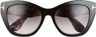Tom Ford Cara 56mm Square Sunglasses in Black/other /Gradient Smoke at Nordstrom Rack