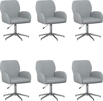vidaXL Sillas De Escritorio Giratorias 6 Uds. 54 X 58 X 90 Cm Tela Vidaxl