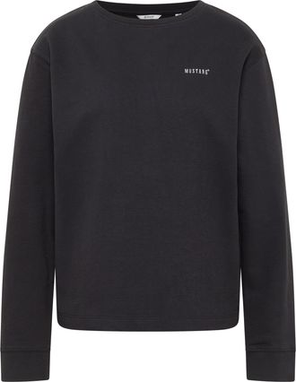 Mustang Langarmshirt MUSTANG Damen Style Roseville, Damen, Gr. XS, schwarz, Jersey, 100% Baumwolle, Rundhals, Shirts Langarmshirt