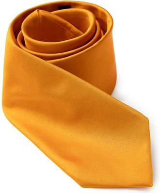 Dolce & Gabbana Oranje Zijden Stropdas - Heren - Stropdassen - Oranje - ONE Size - Accessoires