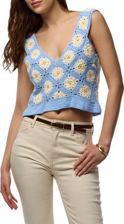 Saachi Crochet Sweater Vest in Light Blue at Nordstrom Rack