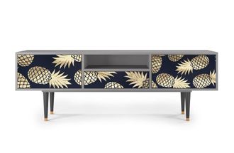 StoryZ Mueble de TV azul y amarillo 2 cajones y 1 puerta L 170 cm