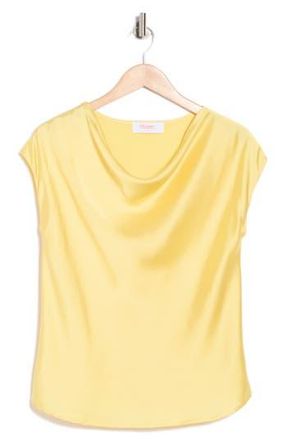 Renee C Cowl Neck Cap Sleeve Satin Top in Butter at Nordstrom Rack, Size X-Large