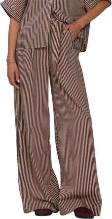 By-Bar Amsterdam Dames Broeken Celin Stripe Pants - Dames - Wijde Broeken - Bruin - L - Broeken