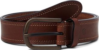 Johnston & Murphy Two-Tone Stitched Belt Mens Belts Tan : 42 Waist, Brass