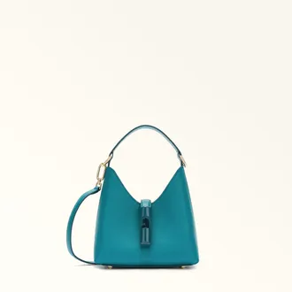 Furla Iride Mini Bag M Amatore Blue Blue Textured Leather Woman