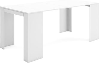 Skraut Home Mesa Consola Extensible, Mesa Comedor Plegable, 180, Para 8 Comensales, Comedor Y Cocina, Estilo Moderno, Blanco - Skraut Home