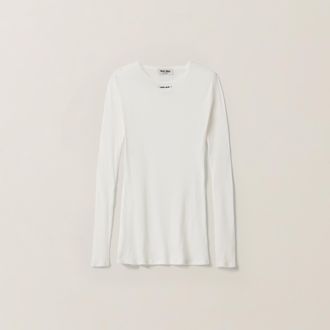 Miu Miu Ribbed knit jersey dress