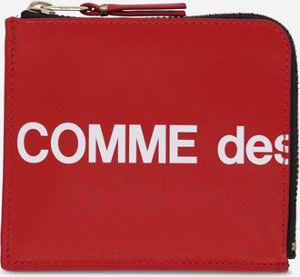 Comme Des Garçons Huge Logo Zip Around Wallet Red