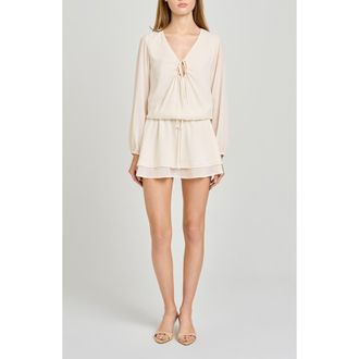 Wayf Nila Long Sleeve Minidress in Ivory at Nordstrom, Size X-Small