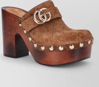Gucci sandals platform sole block heel studs